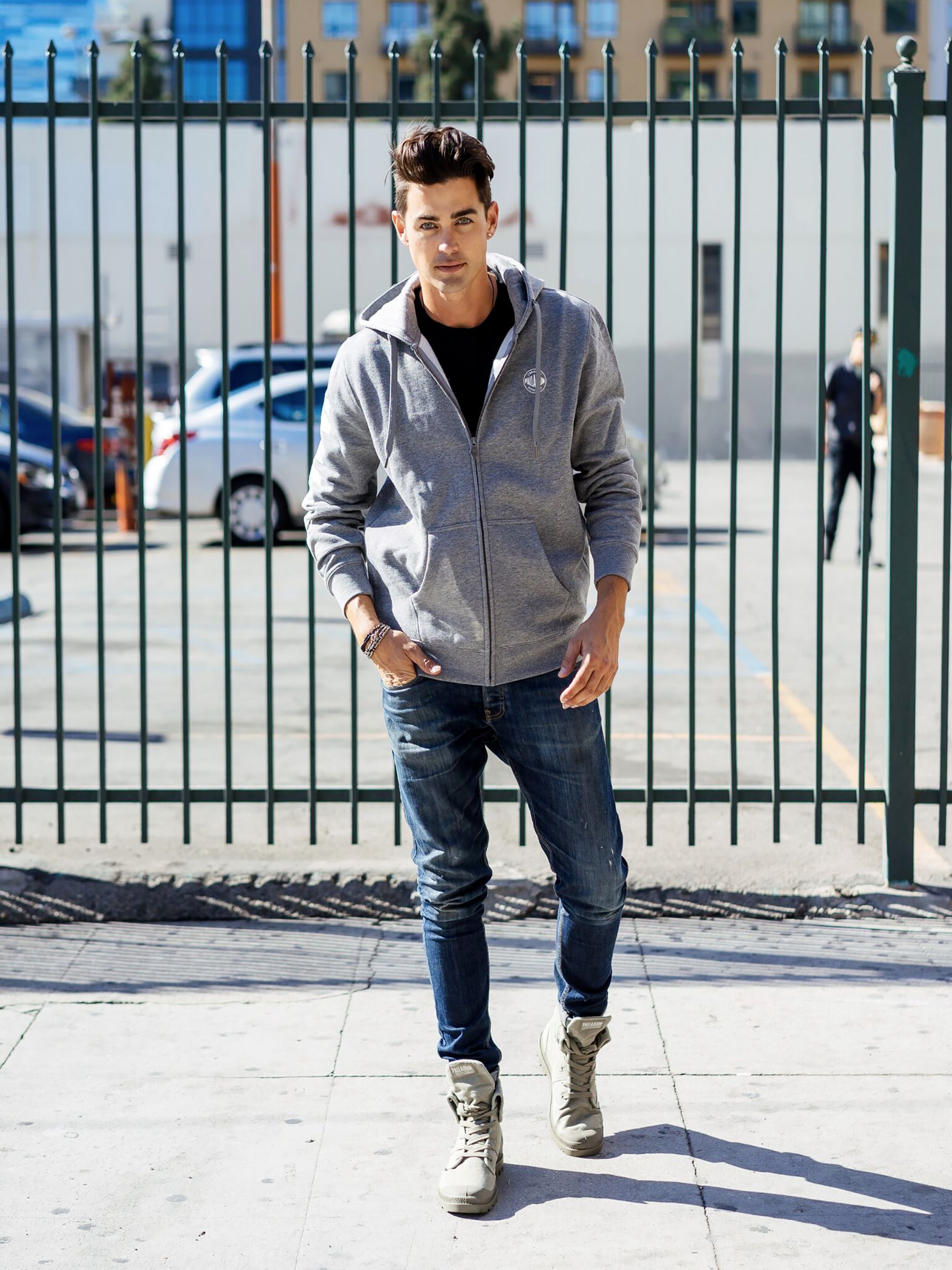 102419-004 | CORE LOGO ZIP UP HOODY PS | DARK HEATHER GREY - Image 4