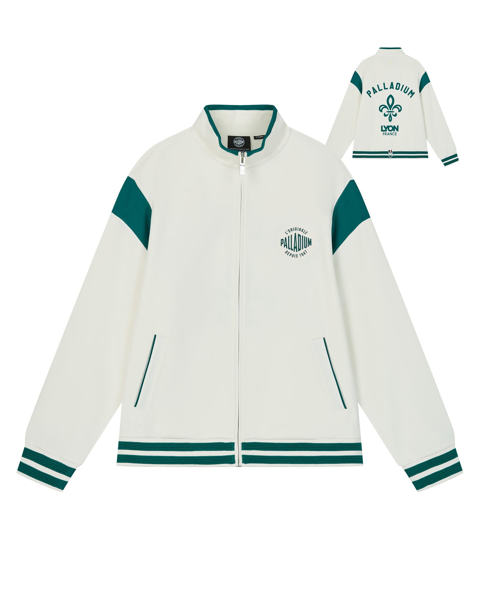 1010493-262 | MEN'S PALLADIUM LOGO COLOR BLOCKS VARSITY JACKET | MARSHMALLOW