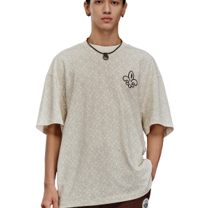 1010604-177 | MEN'S ALL-OVER PRINTED IRIS LOGO COTTON T-SHIRT | WHITE IRIS