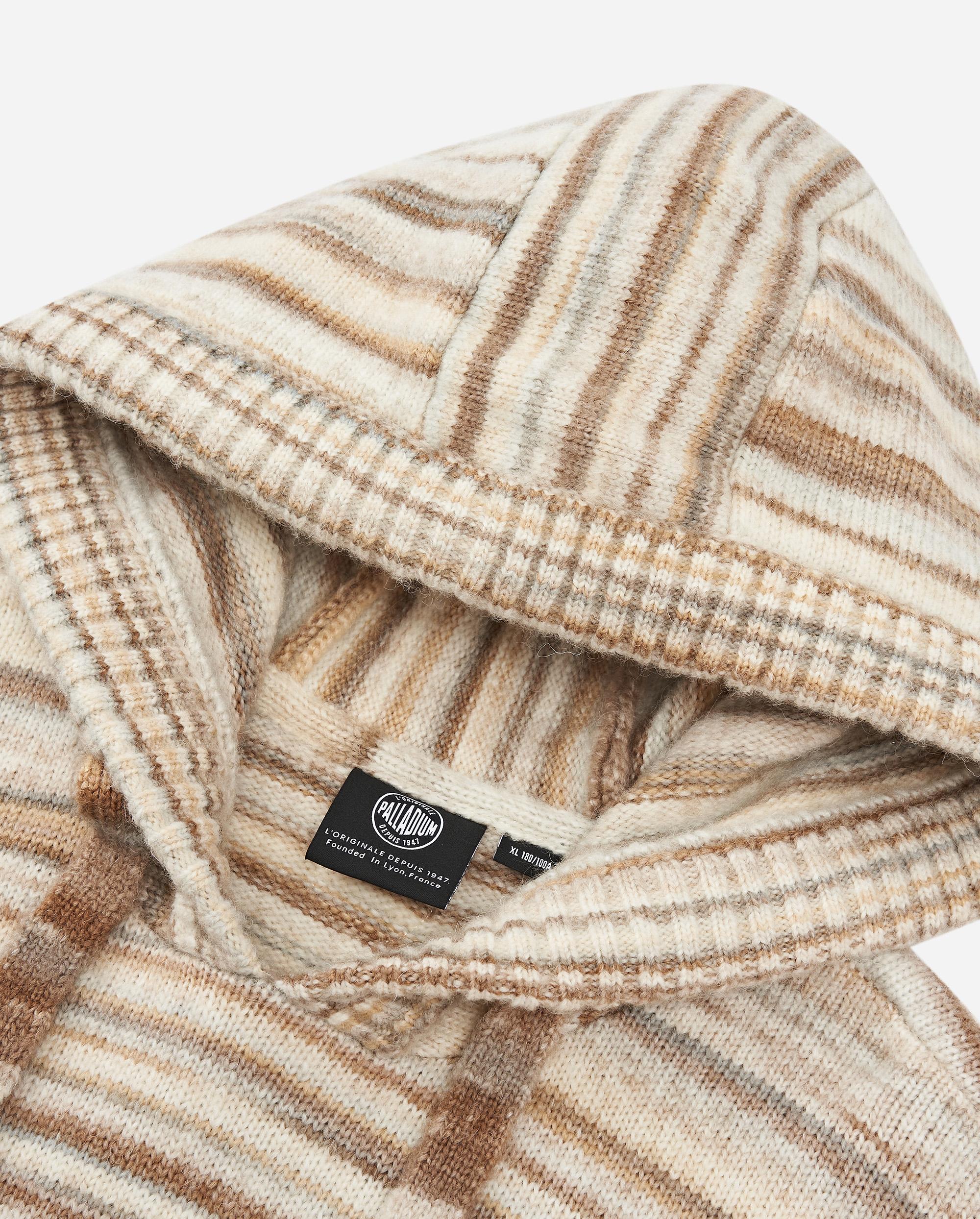 1010676-741 | MEN'S PALLADIUM LOGO STRIPED HOODED SWEATER | KHAKI/WHITE - Image 6