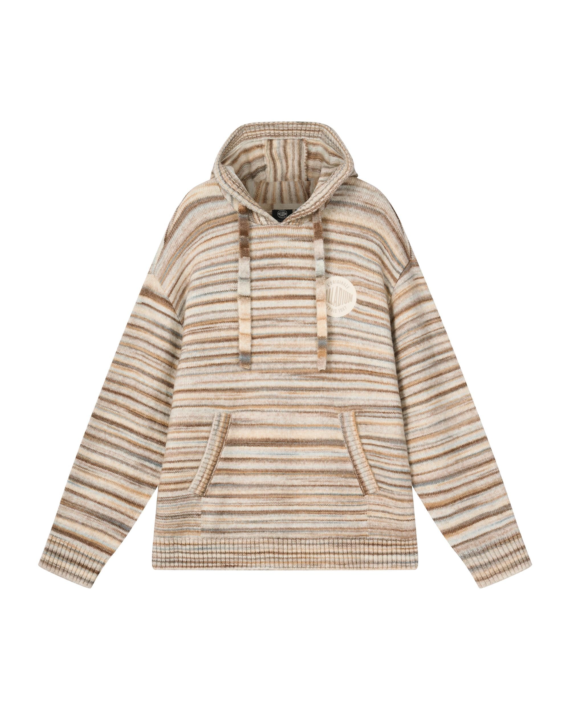 1010676-741 | MEN'S PALLADIUM LOGO STRIPED HOODED SWEATER | KHAKI/WHITE - Image 4