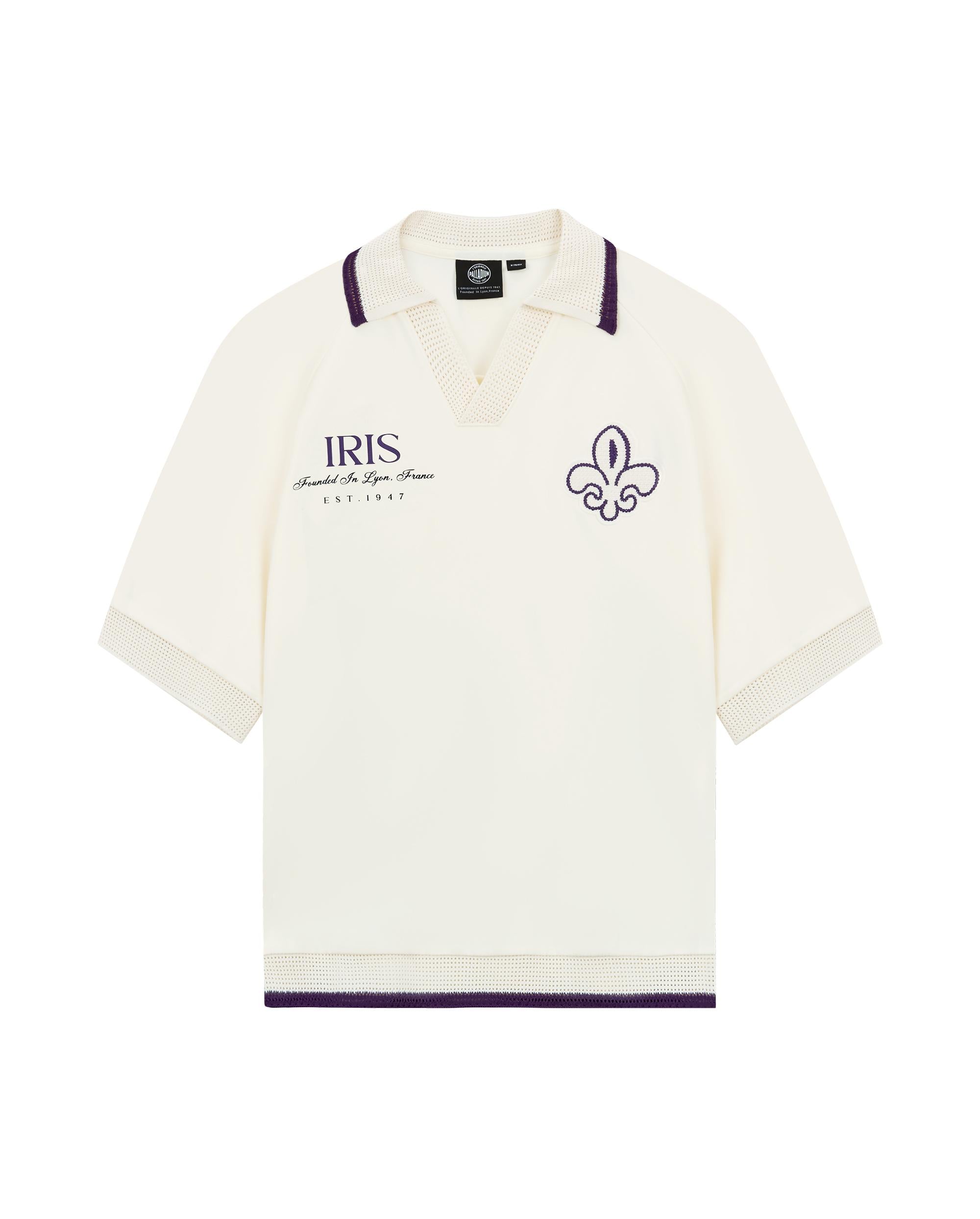 1011320-232 | MEN'S IRIS LOGO LOOSE FIT V-NECK POLO SHIRT | VANILLA ICE - Image 4