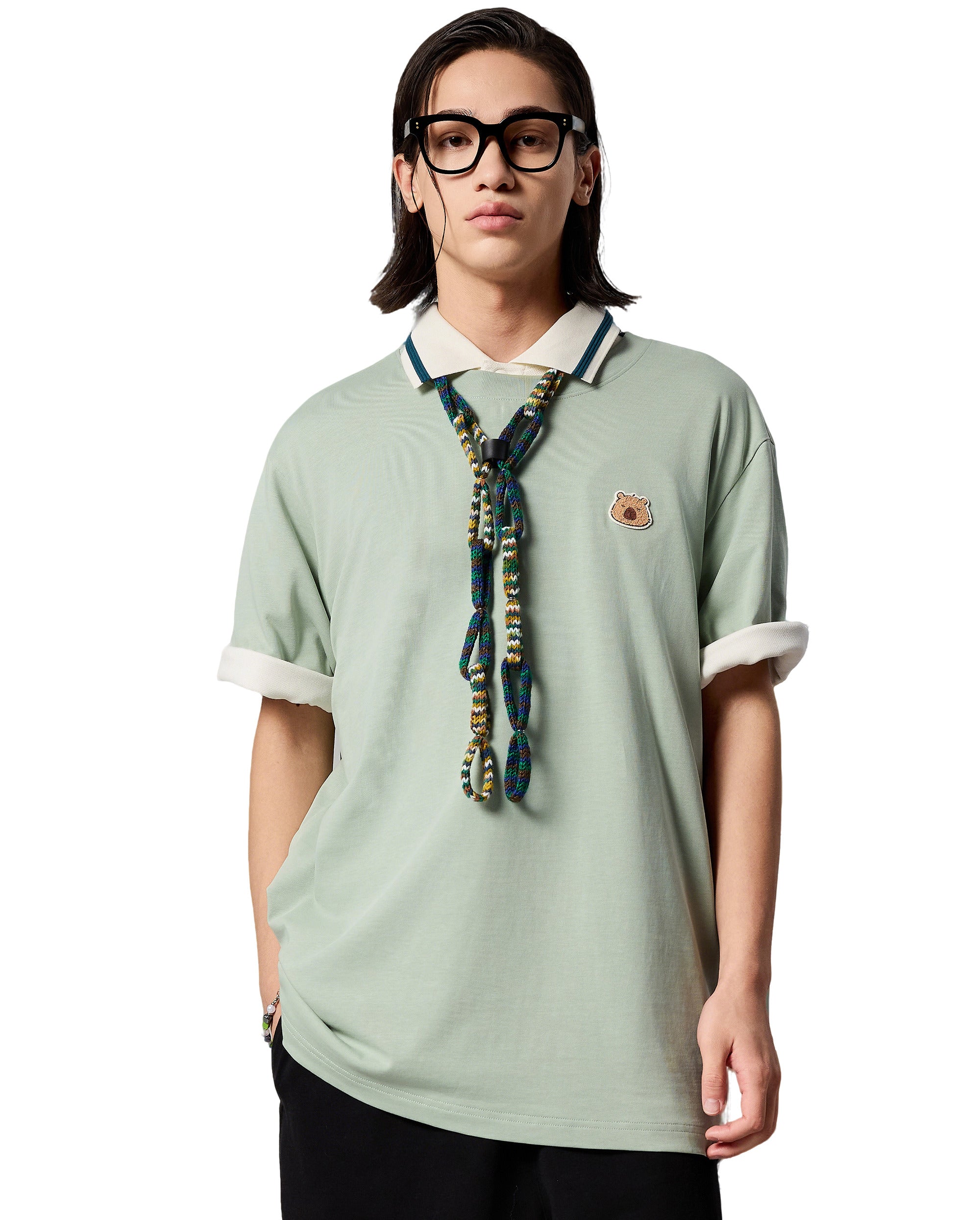 1011785-376 | MEN'S CAPYBARA LOGO LOOSE FIT COTTON T-SHIRT | JADEITE