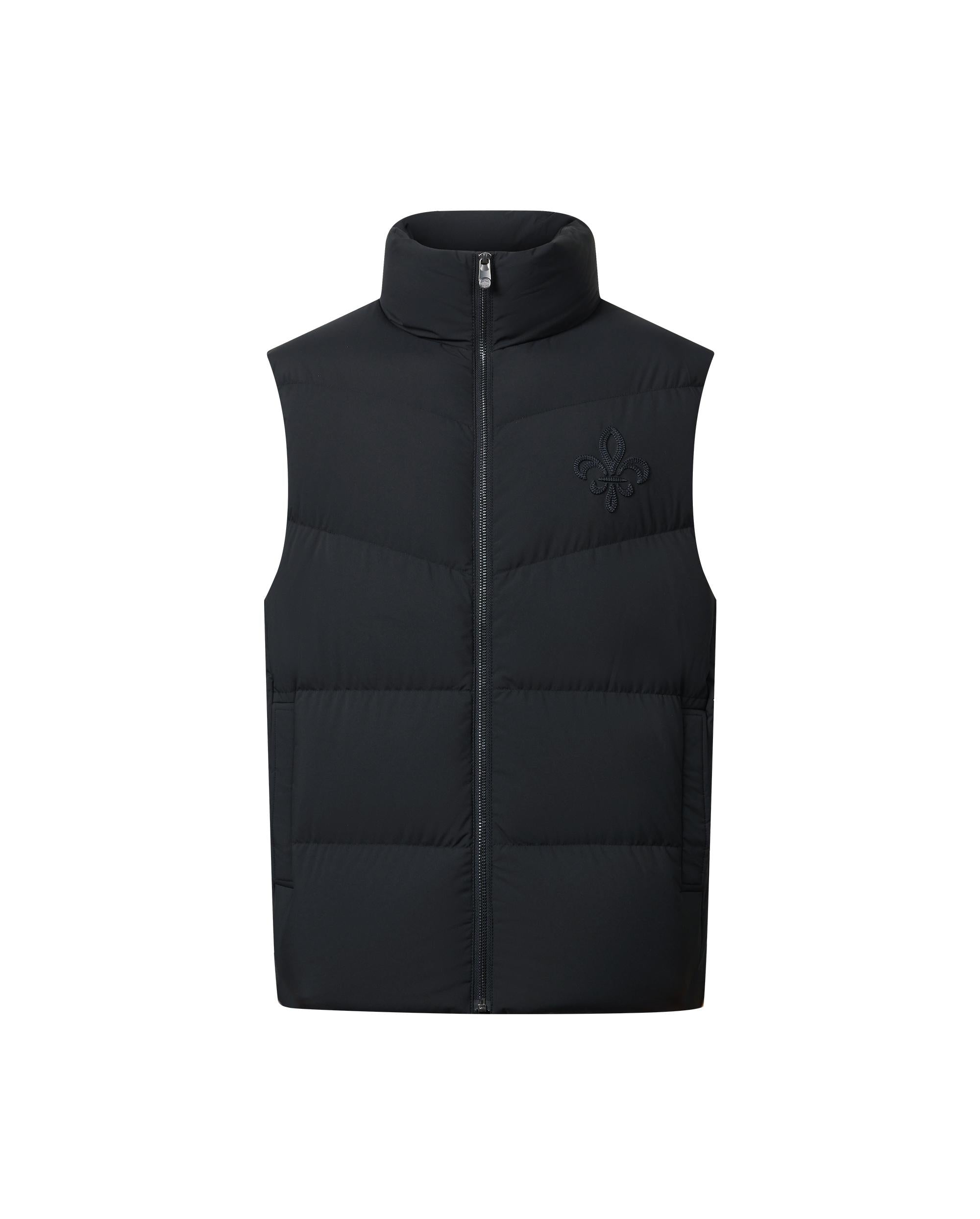 1011842-032 | MEN'S EMBROIDERED IRIS LOGO DOWN VEST JACKET | TAP SHOE