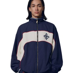 1011858-453 | MEN'S IRIS LOGO COLOR BLOCKS LOOSE FIT JACKET | MARITIME BLUE