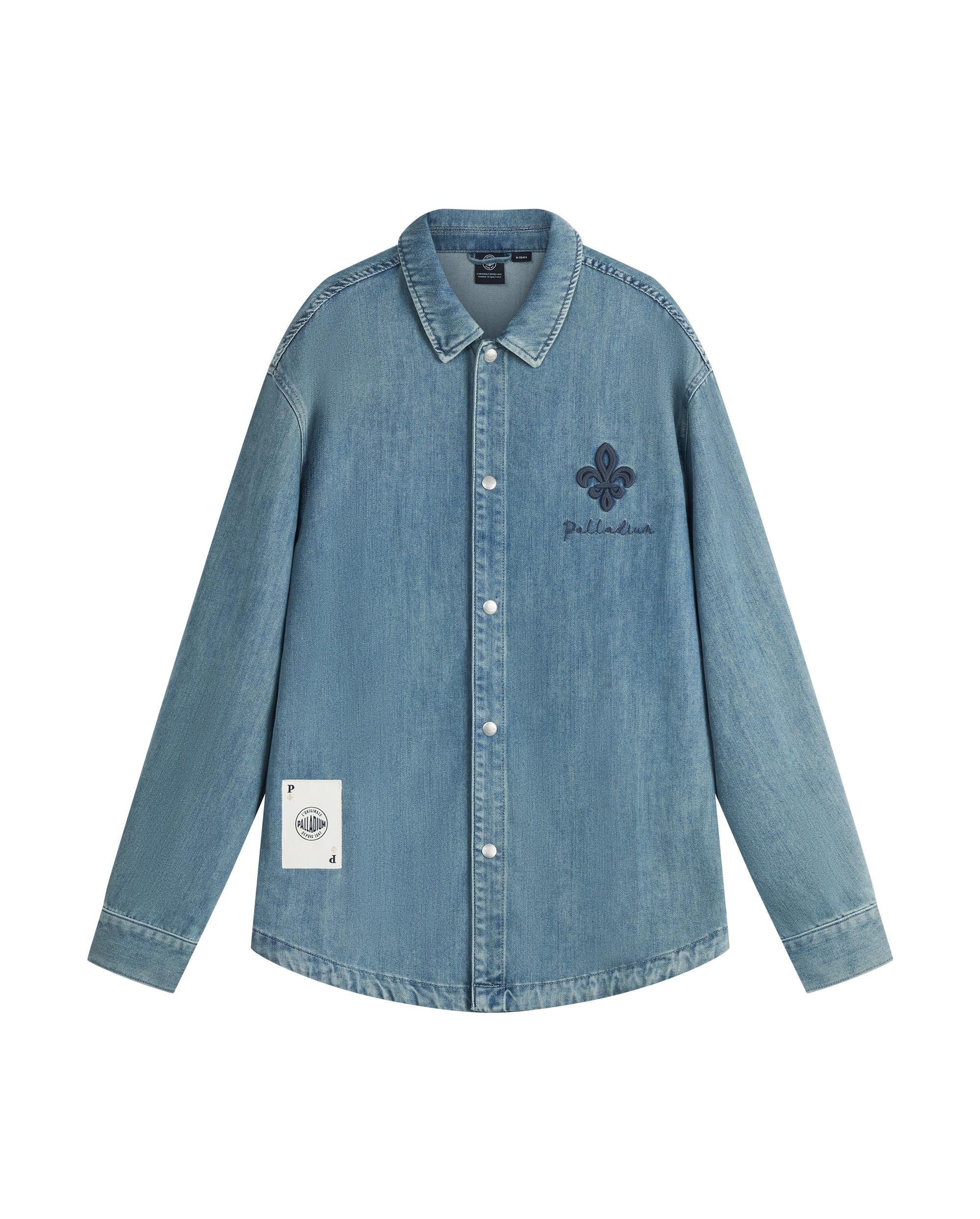 1011885-424 | MEN'S IRIS LOGO LOOSE FIT LONG SLEEVES SHIRT | BLUE SHADOW - Image 4