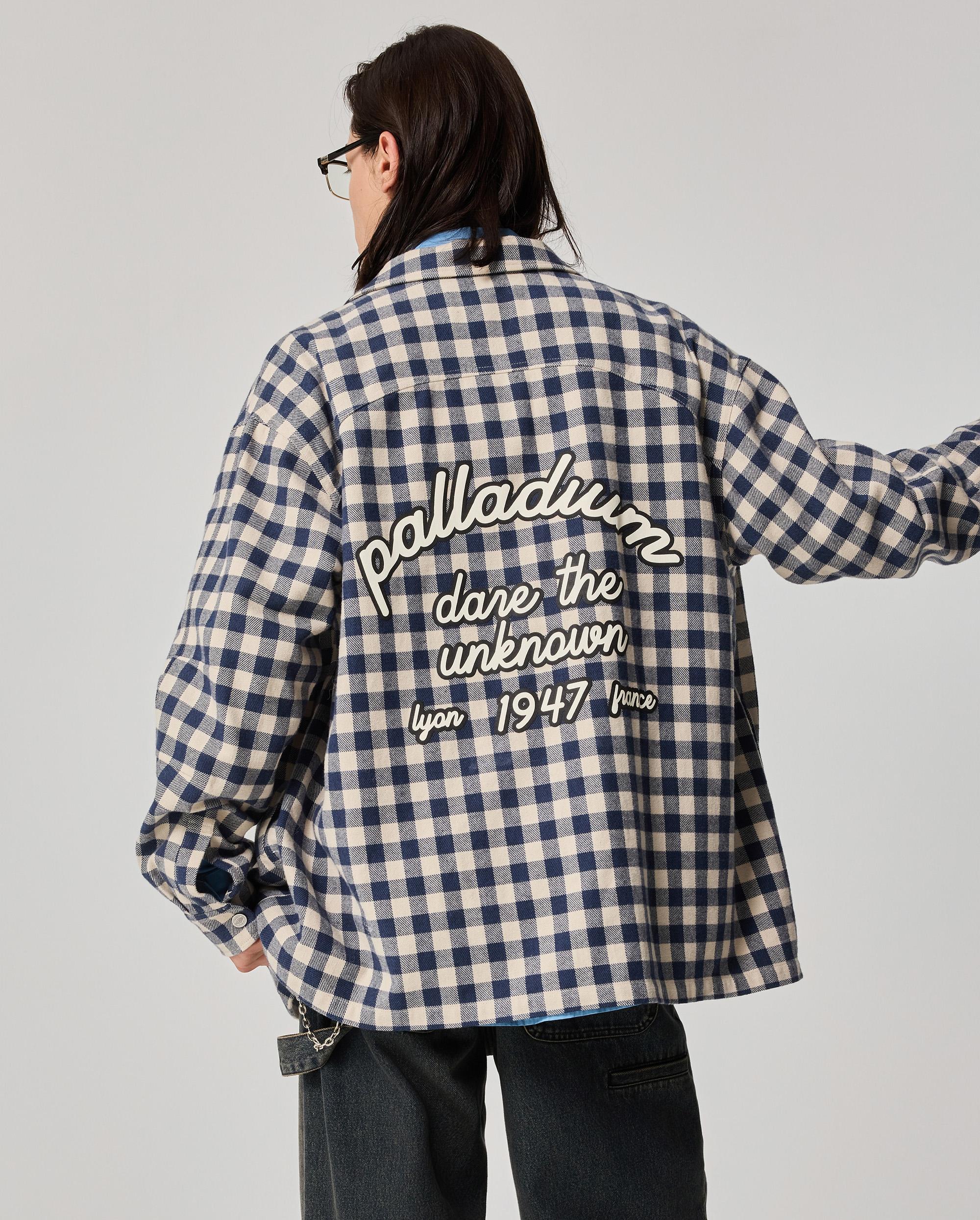 1011887-174 | MEN'S IRIS LOGO CHECKED LONG SLEEVES SHIRT | BU/WT - Image 2