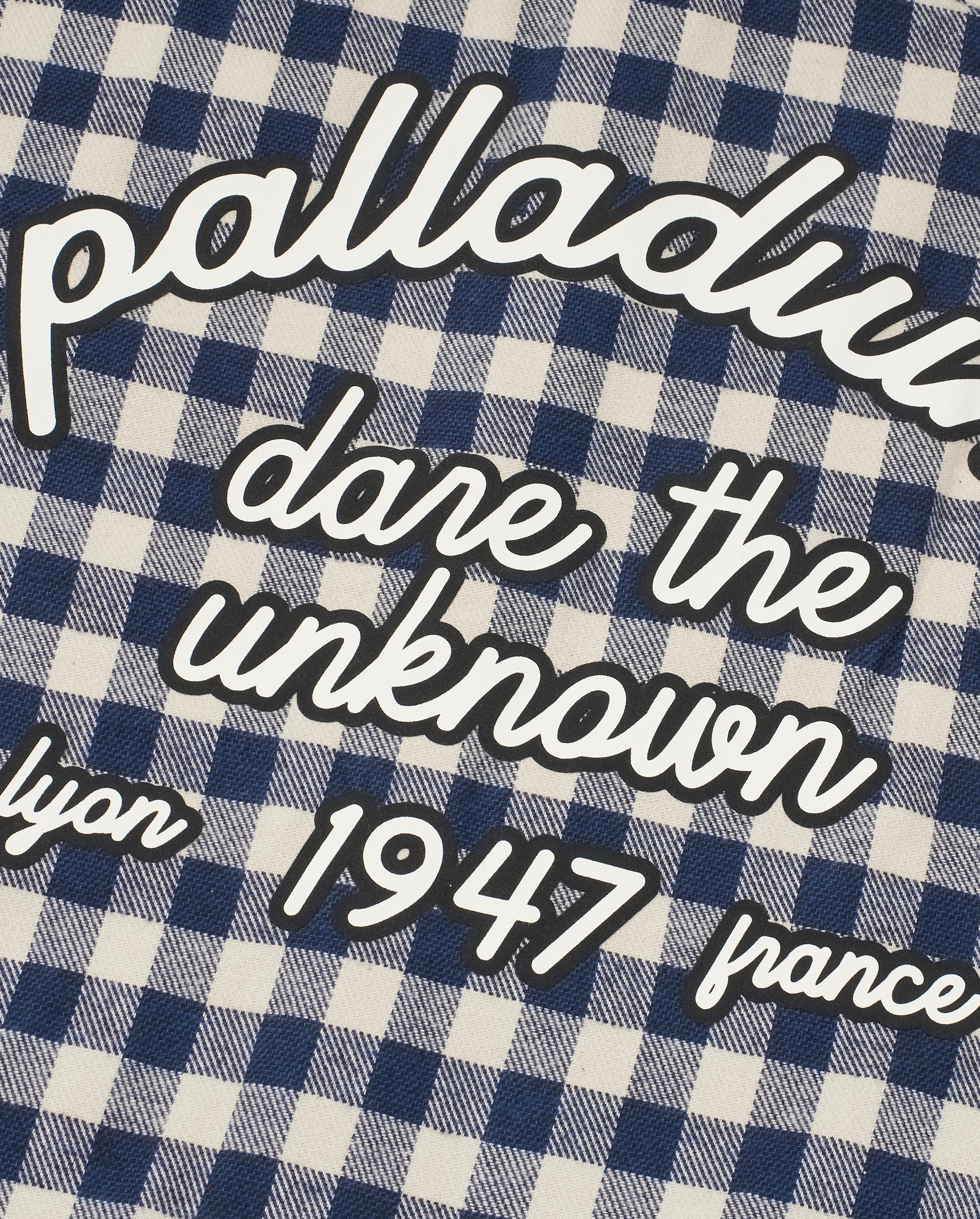 1011887-174 | MEN'S IRIS LOGO CHECKED LONG SLEEVES SHIRT | BU/WT - Image 7