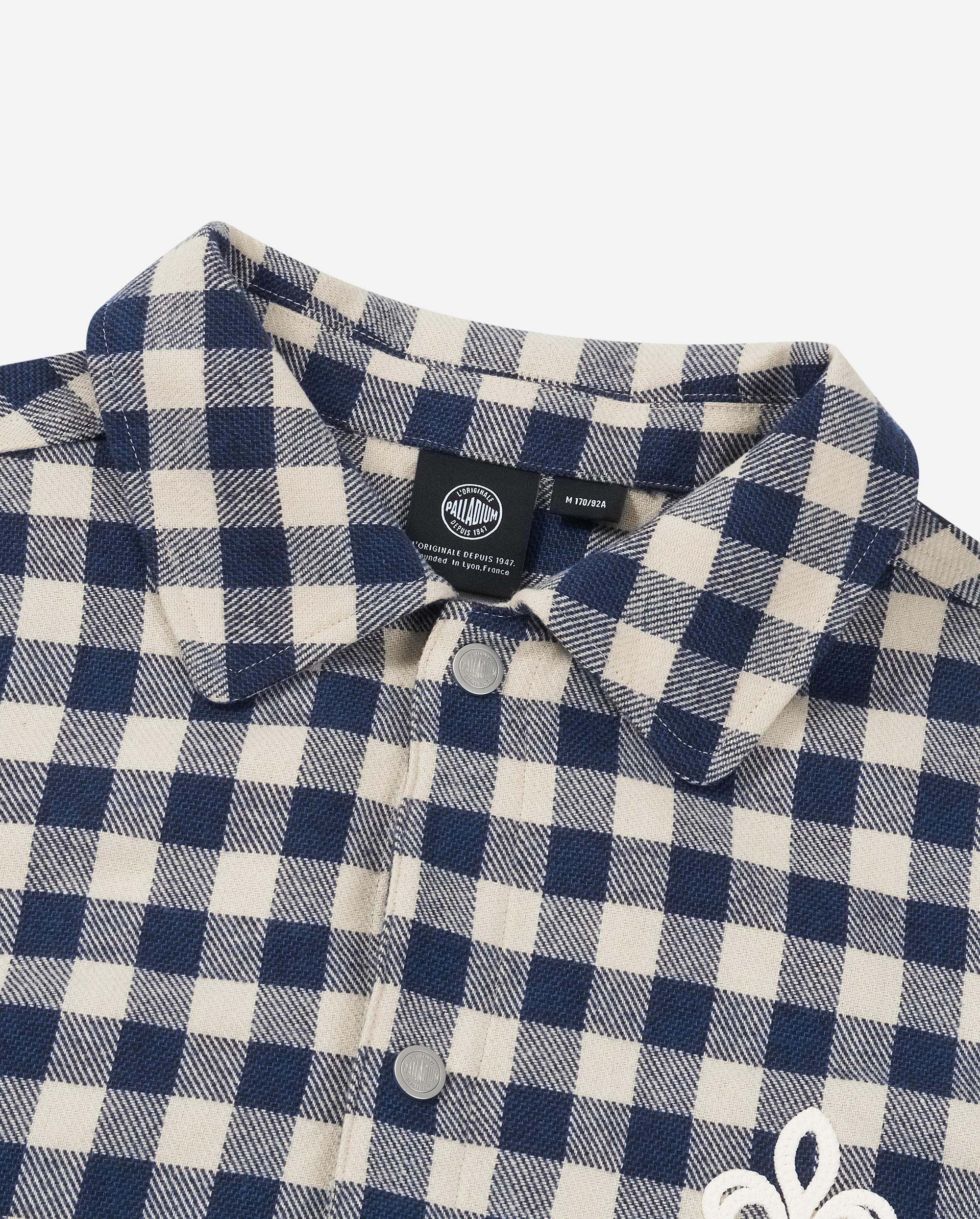 1011887-174 | MEN'S IRIS LOGO CHECKED LONG SLEEVES SHIRT | BU/WT - Image 6