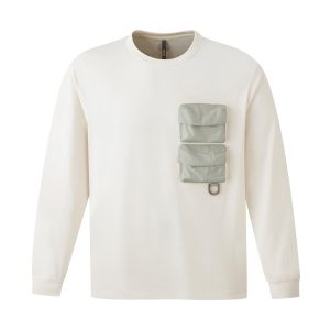 1711711-026 | UNISEX 3D POCKETS LONG SLEEVES T-SHIRT | FRESH GREY