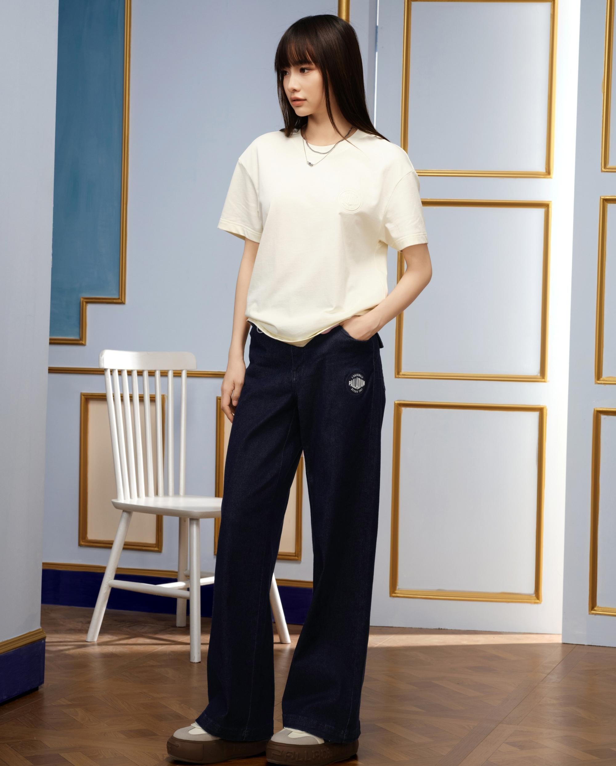 1910485-232 | WOMEN'S PALLADIUM LOGO COTTON T-SHIRT | VANILLA ICE - Image 3