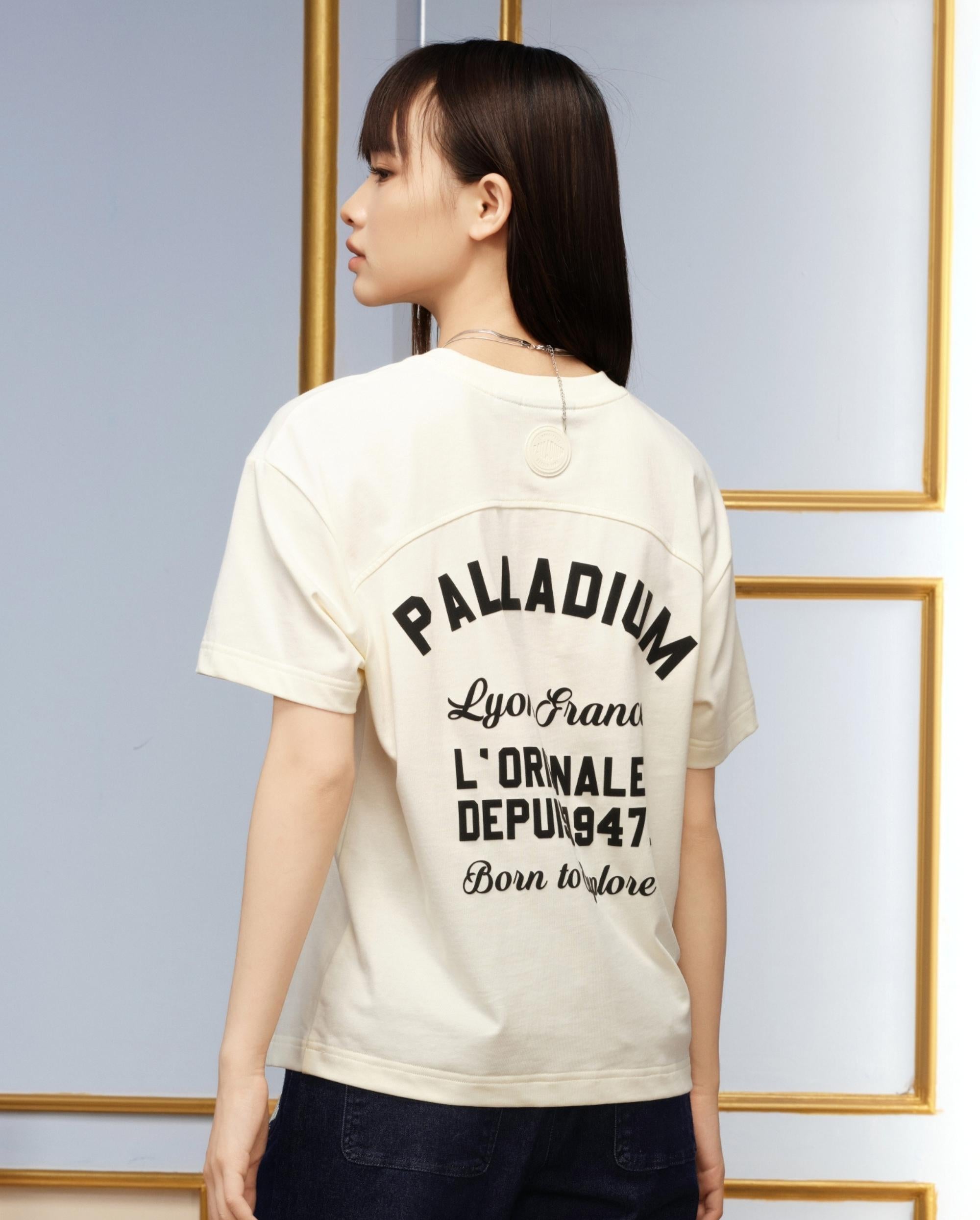 1910485-232 | WOMEN'S PALLADIUM LOGO COTTON T-SHIRT | VANILLA ICE - Image 2