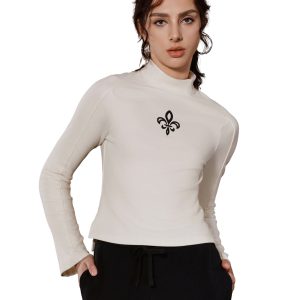 1910513-262 | WOMEN'S IRIS LOGO SLIM-FIT LONG SLEEVES T-SHIRT | MARSHMALLOW
