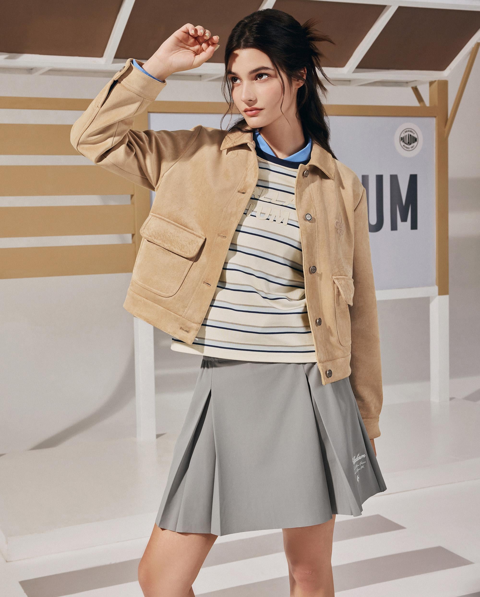 1911411-078 | WOMEN'S PALLADIUM LOGO A-LINE MINI SKIRT | WILD DOVE - Image 3