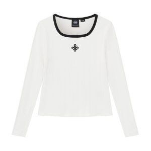 1911927-262 | WOMEN'S IRIS LOGO U-NECK LONG SLEEVES TOP | MARSHMALLOW