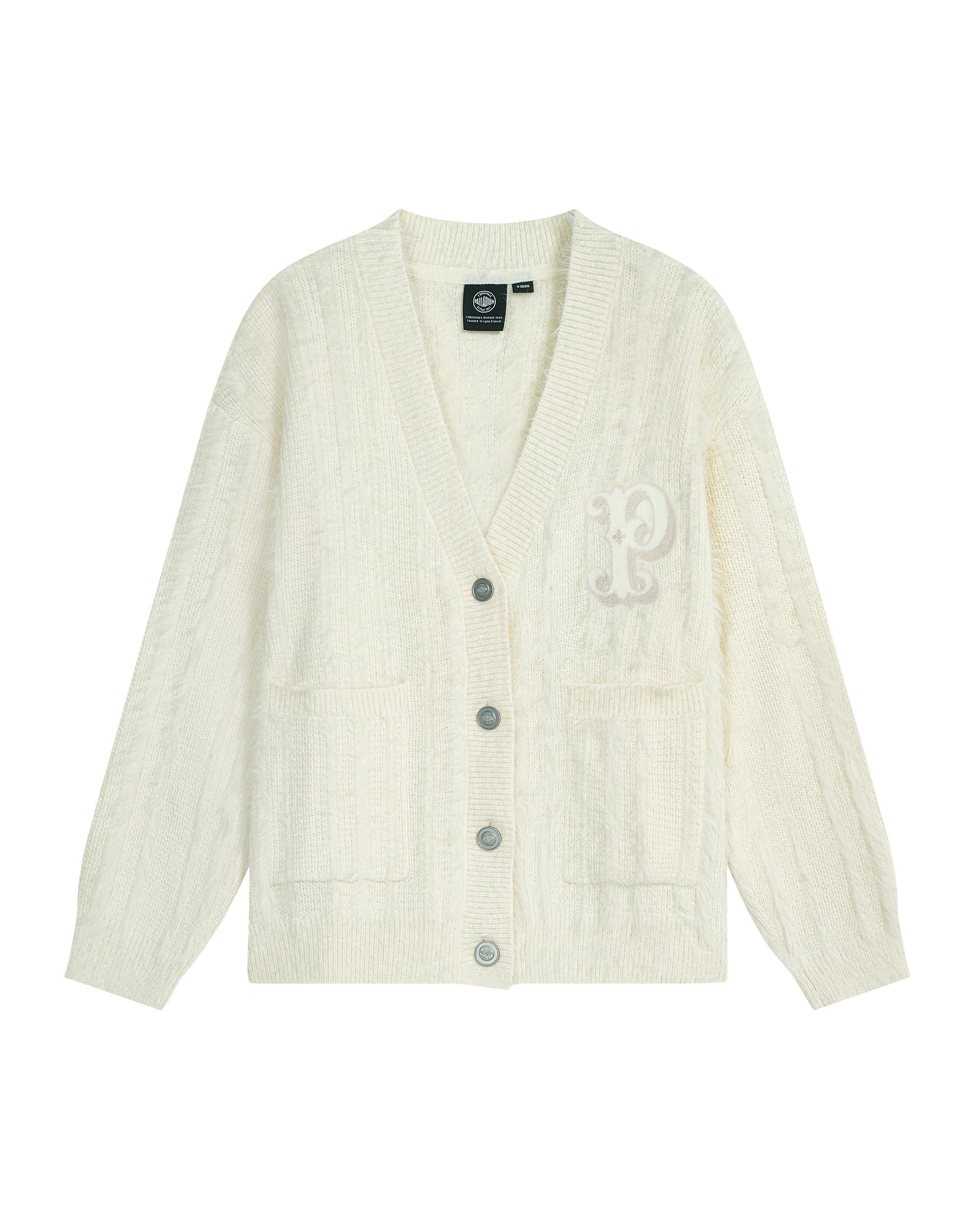 1911981-232 | WOMEN'S EMBROIDERED P LOGO V-NECK CARDIGAN | VANILLA ICE - Image 4