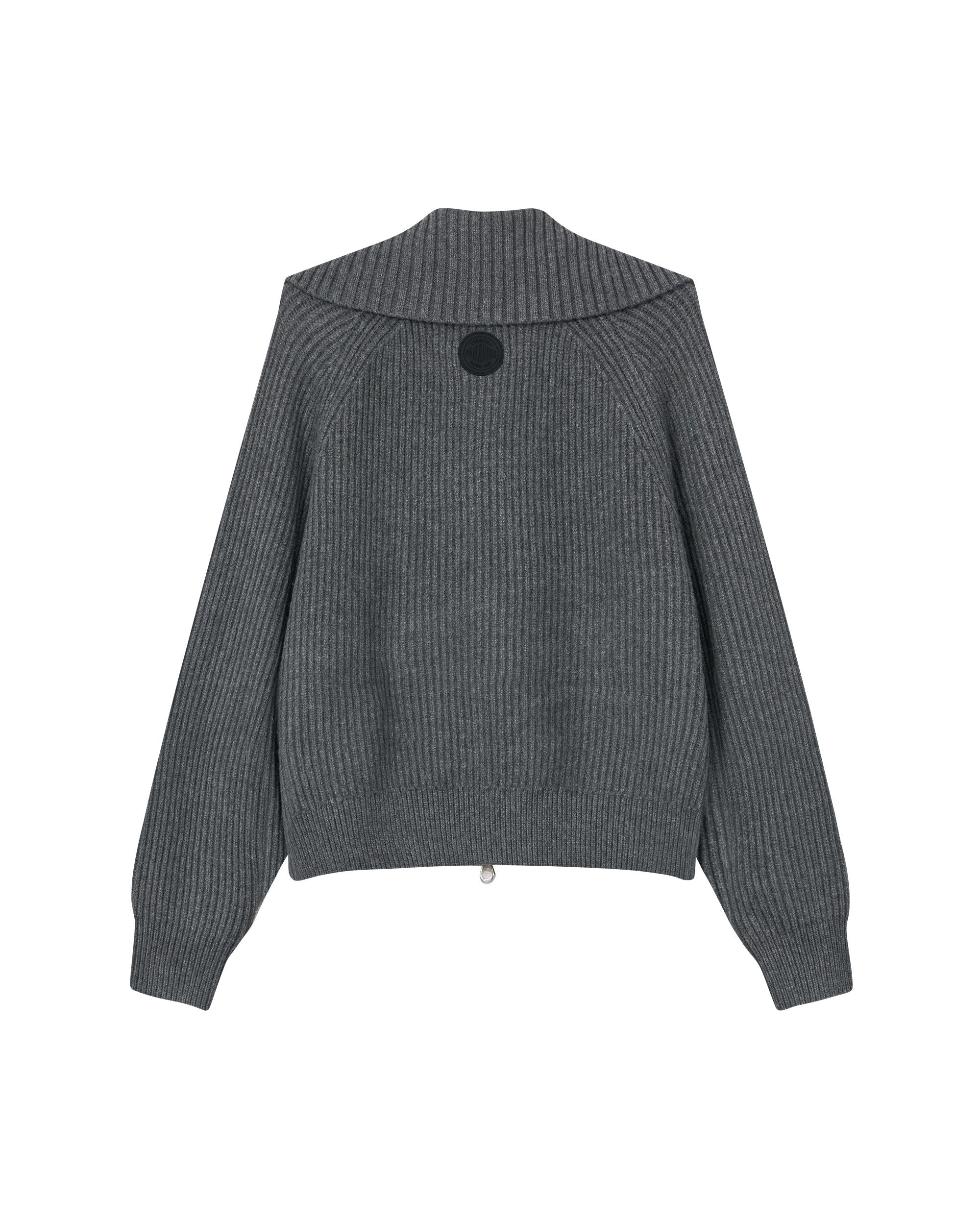 1911985-069 | WOMEN'S IRIS LOGO REVERSIBLE ZIP CARDIGAN | GRAY PINSTRIPE - Image 5