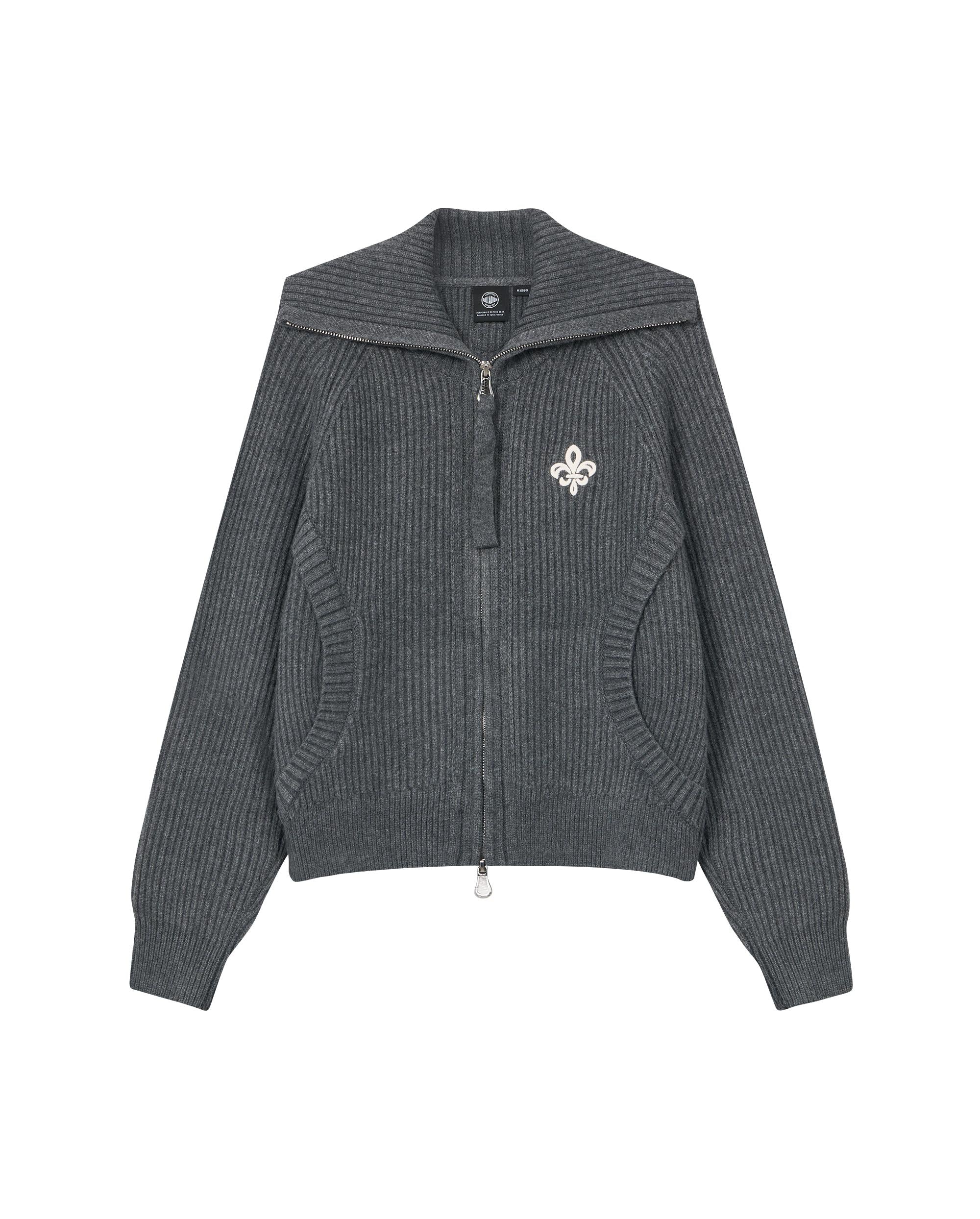 1911985-069 | WOMEN'S IRIS LOGO REVERSIBLE ZIP CARDIGAN | GRAY PINSTRIPE - Image 4