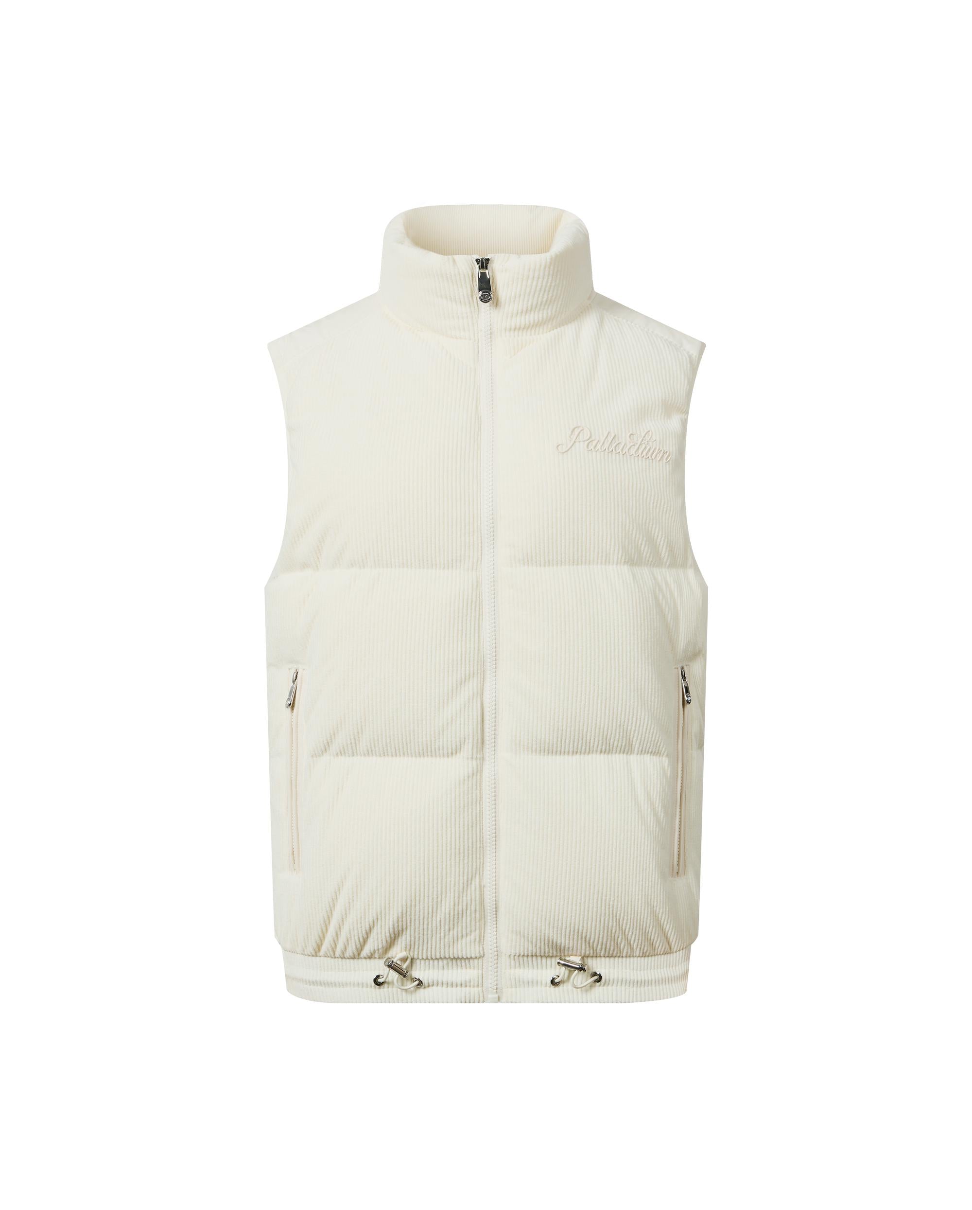 1912006-232 | WOMEN'S LOGO LOOSE FIT CORDUROY DOWN VEST JACKET | VANILLA ICE